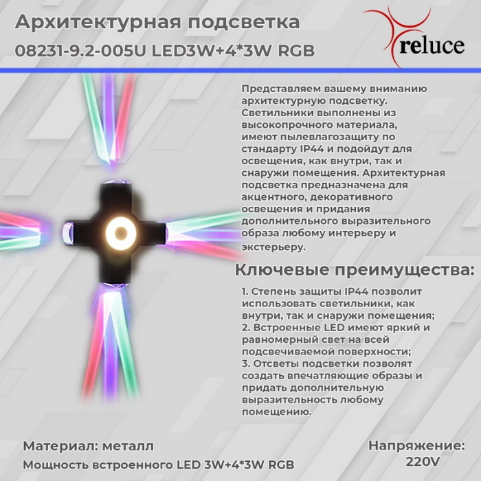 08231-9.2-005U LED3W+4*3W RGB BK_ 08231-9.2-005U LED3W+4*3W RGB BK_