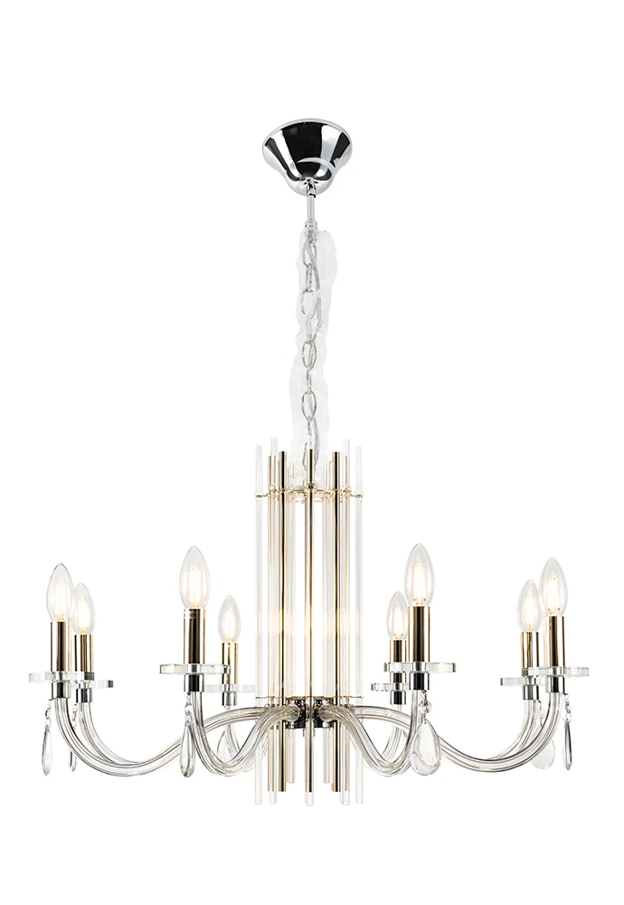 AURELIO SP8 GOLD+CHROME/TRANSPARENT Crystal Lux