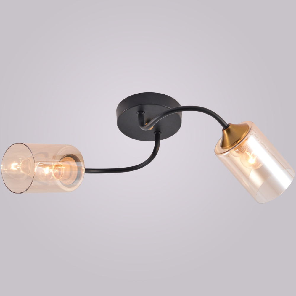 Потолочная люстра  01608-0.3-02 BK+BRASS Reluce