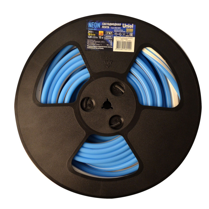 ULS-N11-2835-120LED/m-8mm-IP67-DC24V-10W/m-15M-BLUE катушка в герметичной упаковке_
