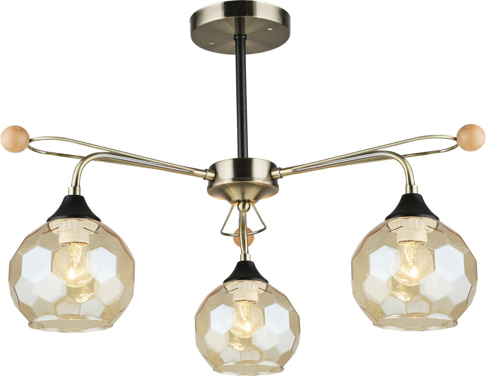 Потолочная люстра  02018-0.3-03 AB+BK Reluce