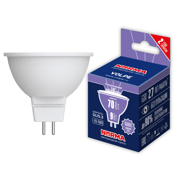 LED-JCDR-9W/6500K/GU5.3/38D/NR_