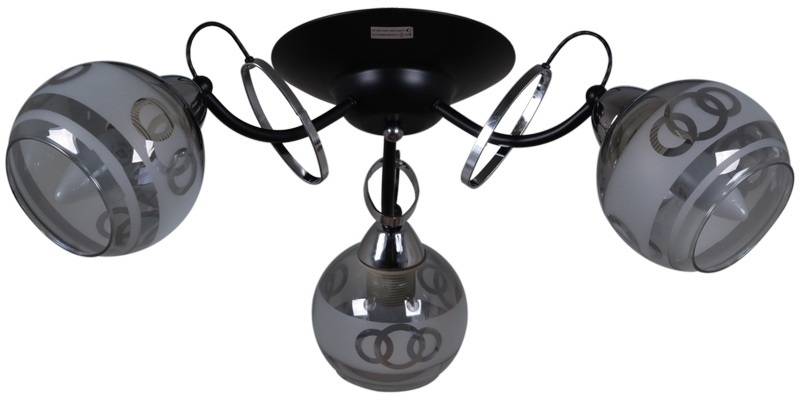 Потолочная люстра  22115-0.3-03 BK+CH Reluce