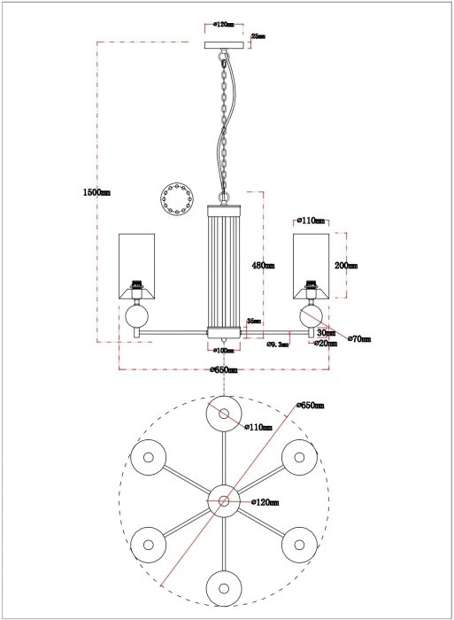 A4027LM-6PB Arte Lamp