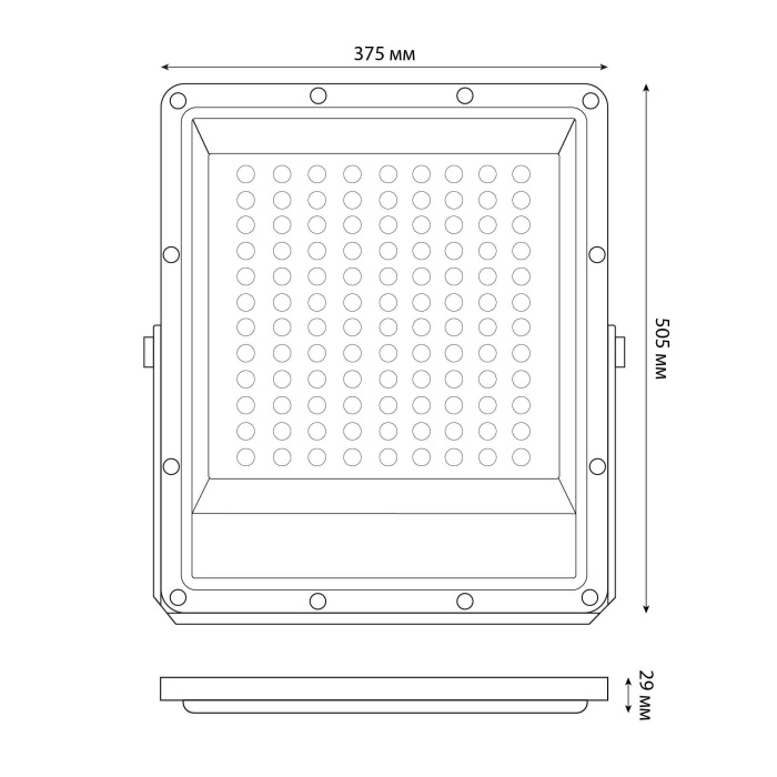 ULF-F51D-300W/6500K IP65 200-240V GREY Uniel