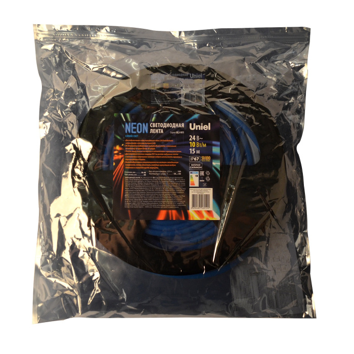 ULS-N11-2835-120LED/m-8mm-IP67-DC24V-10W/m-15M-BLUE катушка в герметичной упаковке_