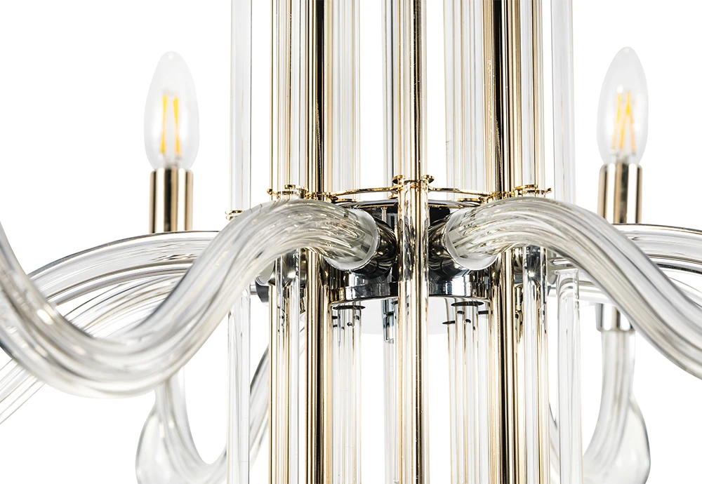 AURELIO SP8 GOLD+CHROME/TRANSPARENT Crystal Lux