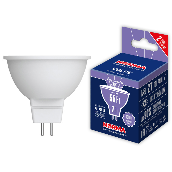 LED-JCDR-7W/6500K/GU5.3/38D/NR_