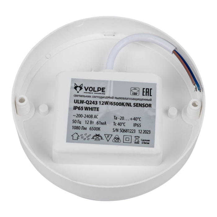 ULW-Q243 12W/6500К/NL SENSOR IP65 WHITE_