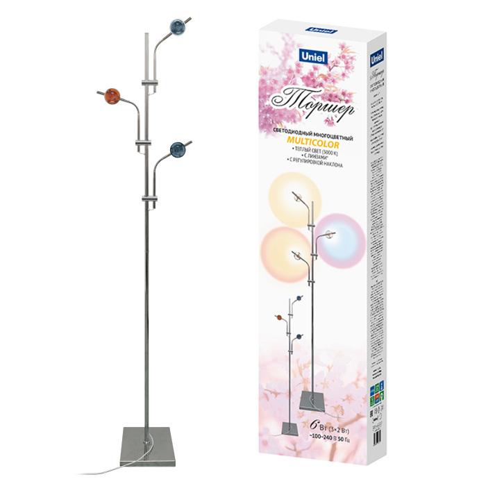 ULM-T641 3x2W/3000K CHROME MULTICOLOR_