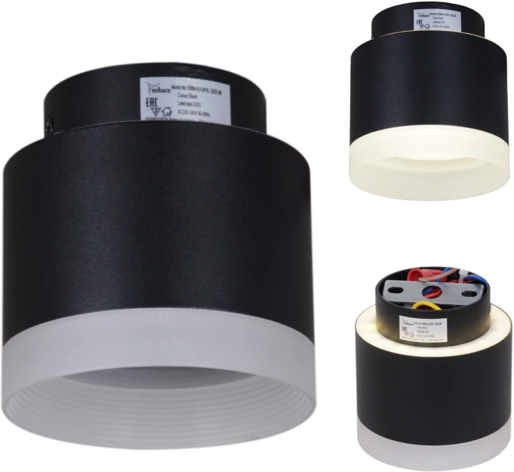 53004-9.5-001IL GX53+LED3W BK Reluce
