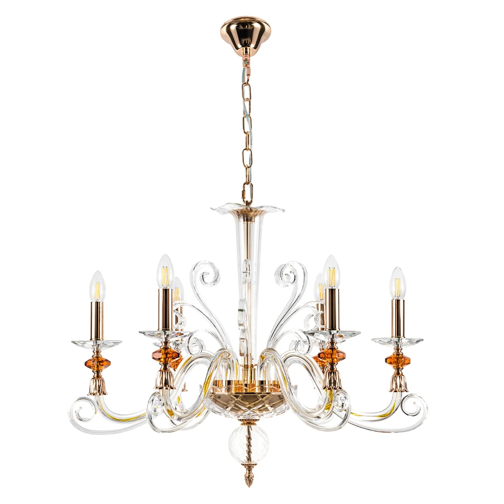 CATARINA SP6 V2 GOLD/TRANSPARENT-COGNAC Crystal Lux