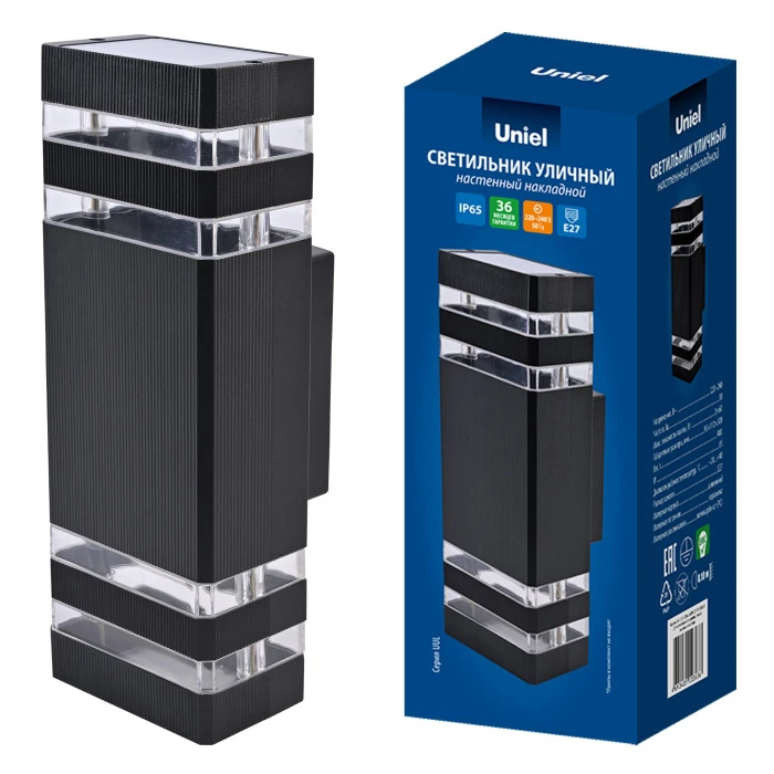 UUL-S18A 2x60W/E27 IP65 BLACK Uniel
