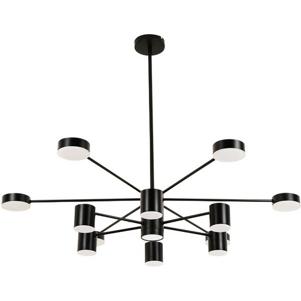 Потолочная люстра на штанге диммируемая Мекли 07649-13D,19-68599 черный с пультом ДУ Kink Light