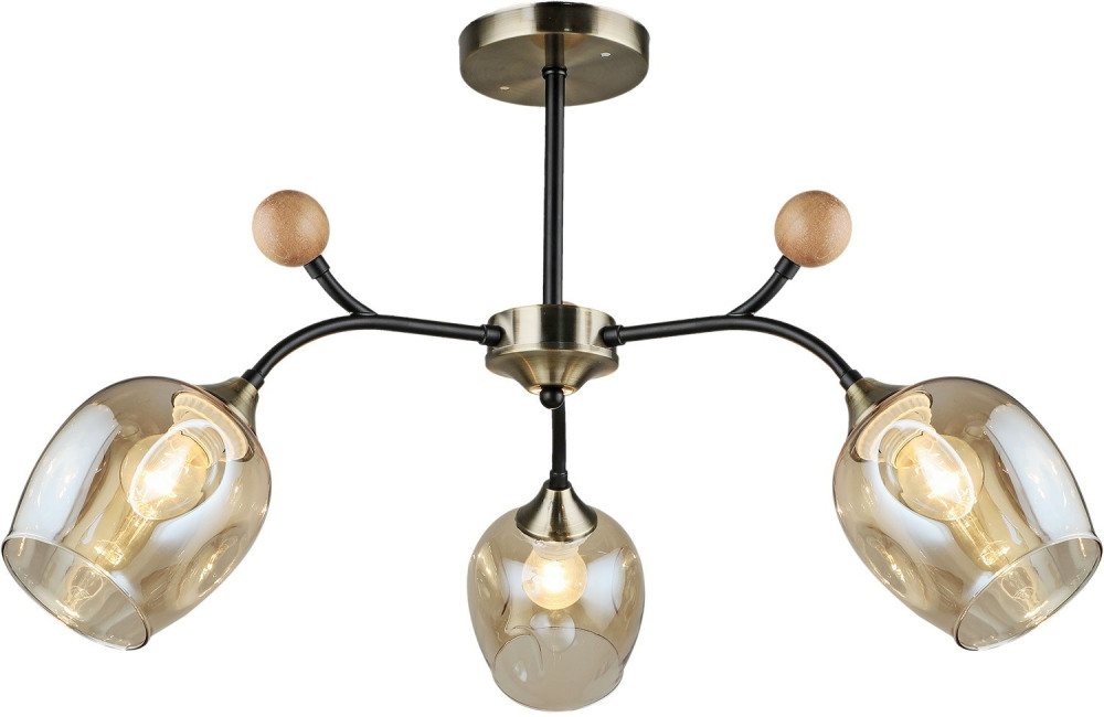 Потолочная люстра  02009-0.3-03 AB+BK Reluce