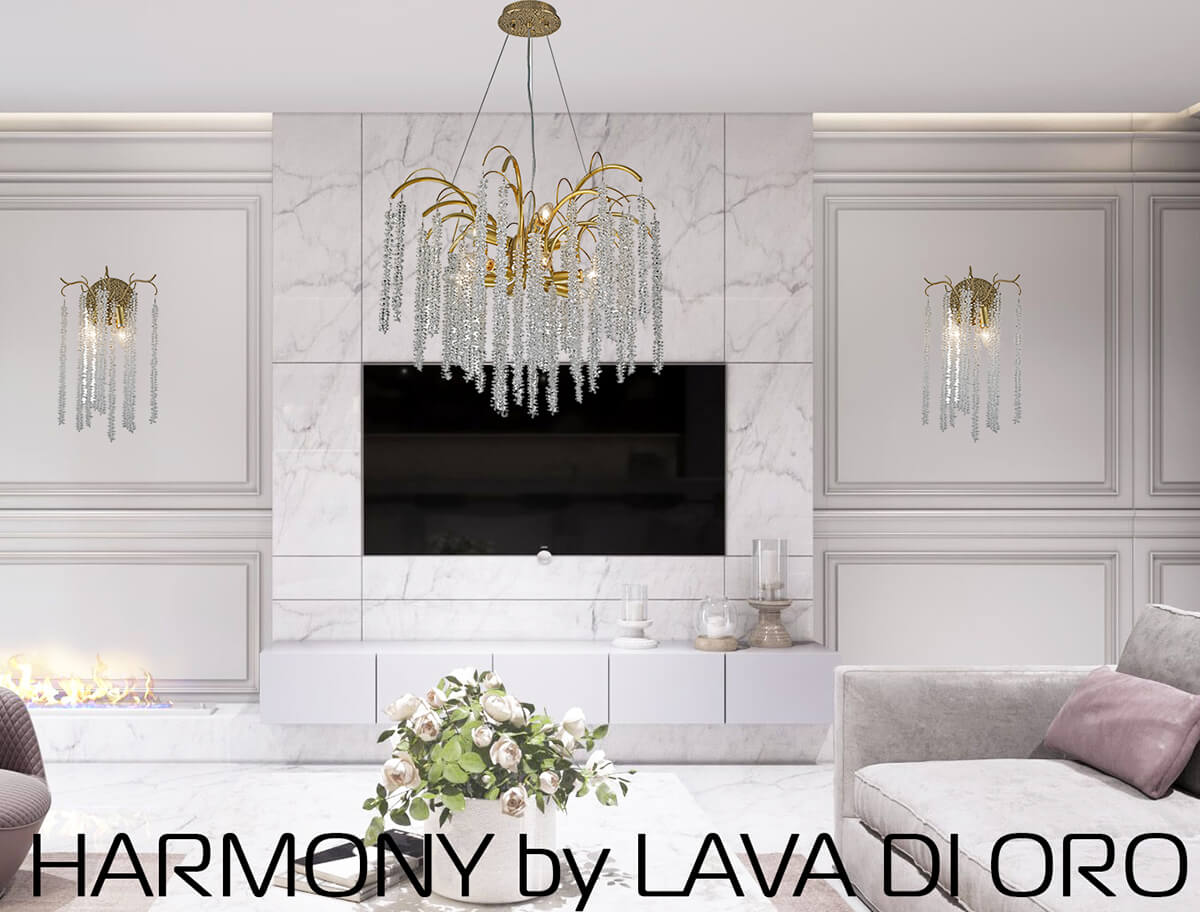 Подвесная люстра HARMONY 418 L09.champagne Lava Di Oro - купить по цене 99  680 ₽ в интернет-магазине ТопСвет с доставкой