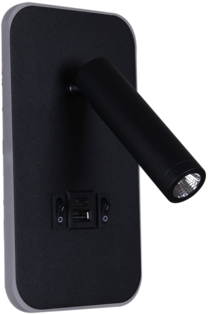 Настенный светильник  86204-9.2-001KT LED12W+USB BK Reluce