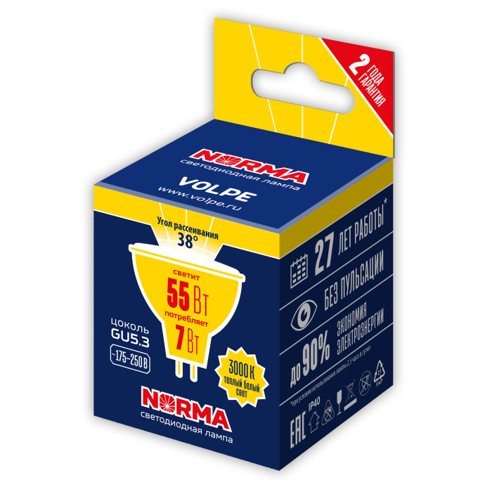 LED-JCDR-7W/3000K/GU5.3/38D/NR_