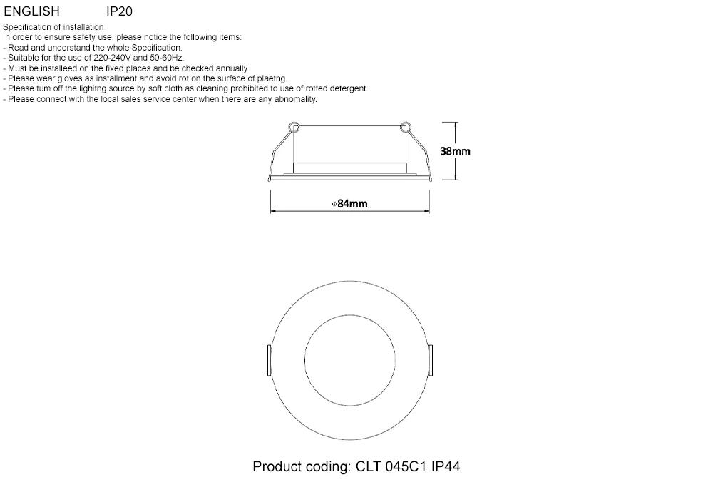CLT 045C1 WH IP44 Crystal Lux