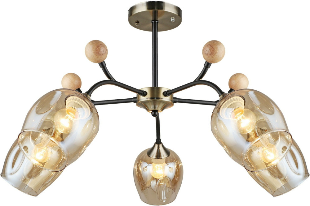 Потолочная люстра  02009-0.3-05 AB+BK Reluce