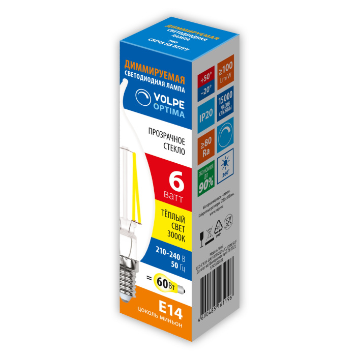 LED-CW35-6W/3000K/E14/CL/DIM/SLF_