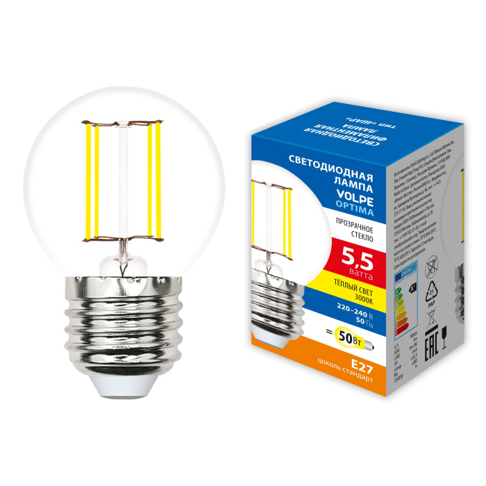 LED-G45-5,5W/3000K/E27/CL/SLF_