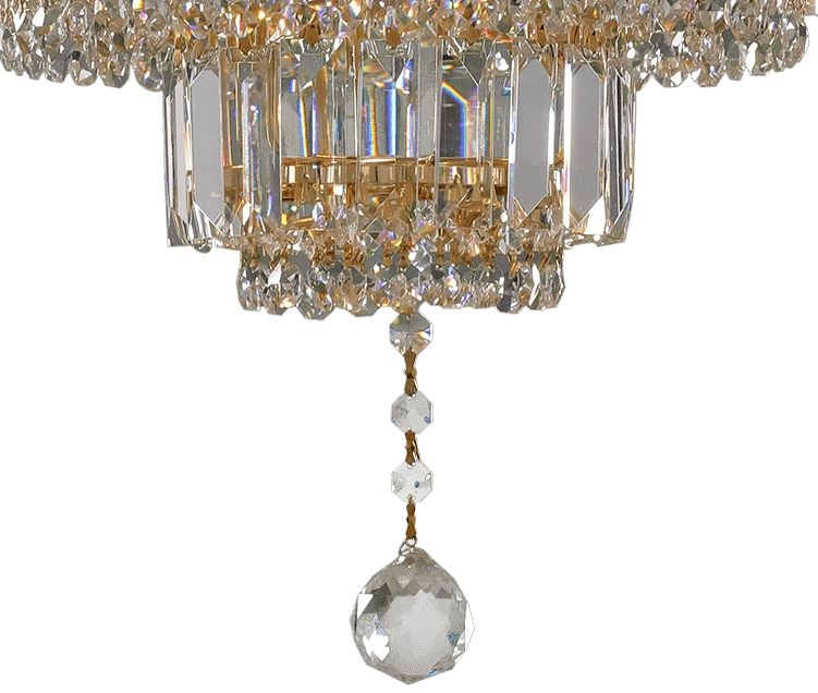 AS/2000/40/9 Gold Pendeloque Asfour Crystal