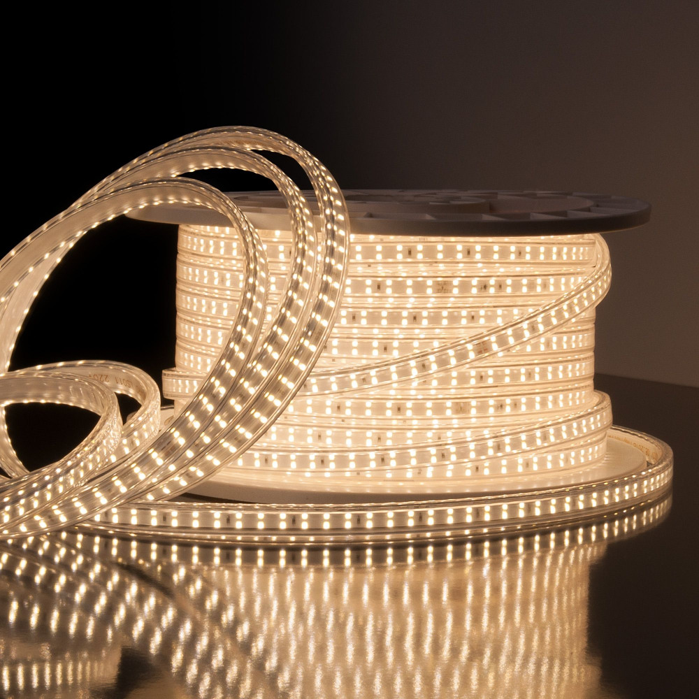 Лента светодиодная 220V 18W 180Led 2835 двухрядная IP65 дневной белый, 50 м_