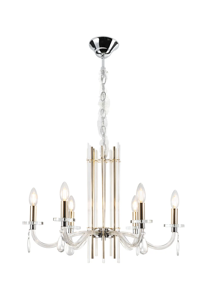 AURELIO SP6 GOLD+CHROME/TRANSPARENT Crystal Lux