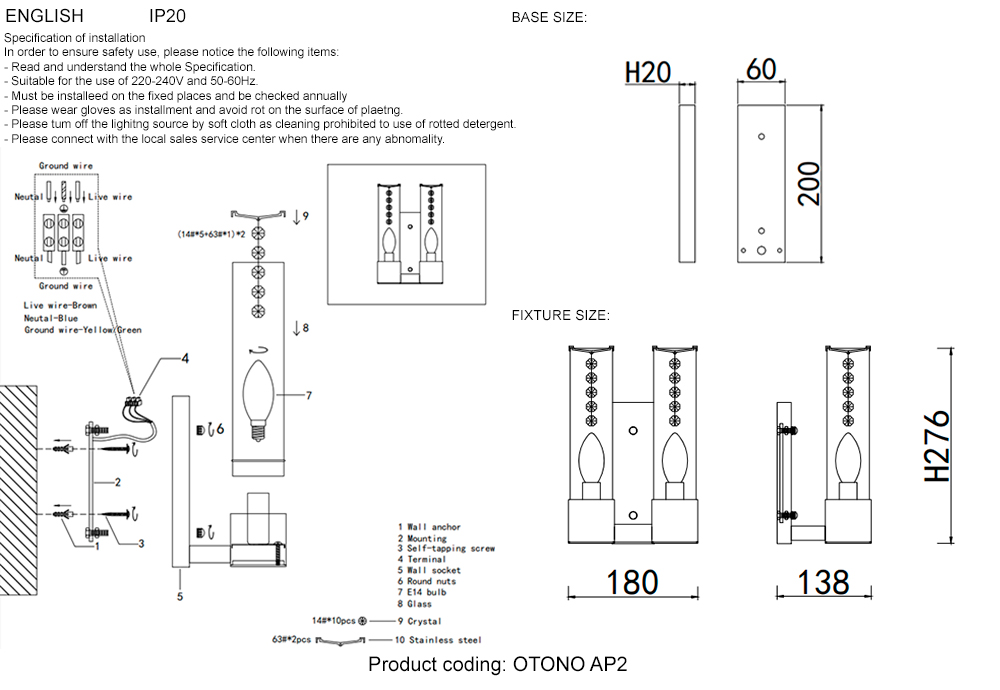 OTONO AP2 BRASS/TRANSPARENTE_
