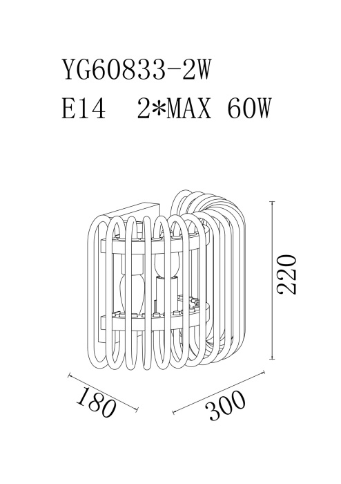 92EL-YG60833-2W Garda Decor