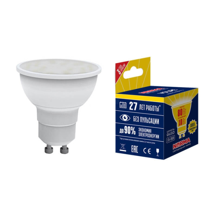 LED-JCDR-10W/WW/GU10/NR картон_ LED-JCDR-10W/WW/GU10/NR картон_
